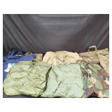 Group of vintage duffle bags some military