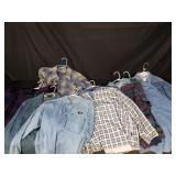 Vintage denim jackets and flannels