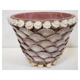 Seashell and ceramic planter pot