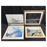 3 framed prints one photo print on glossy paper &
