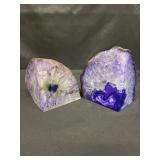 Pair of agate geode specimens