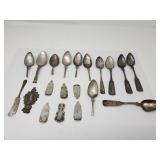 Group of scrap silver spoon parts