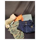 Vintage military vest, bottom shirts, jumpsuits