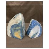 Pair of agate geode specimens