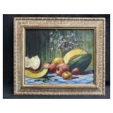 Framed signed oil on canvas still life