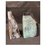 Pair of agate geode specimens
