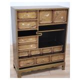 Vintage Asian hand painted lacquered cabinet