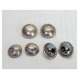 Silver clip on earrings: 1 with hematite
