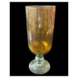 Hand blown amber glass vase