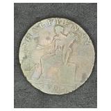 1791 United Kingdom Warwickshire 1/2 Penny.  This