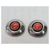 Signed Jackson sterling silver and coral clip-on