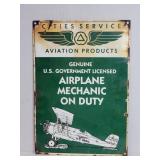 Vintage metal and porcelain sign