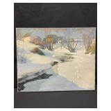 Vintage singed oil on canvas painting