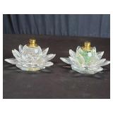 Pair of  Dulce & Divine glass lotus flower
