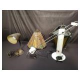 Group of vintage pendent light, and table lamps