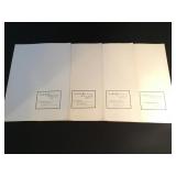 4 vintage Asian prints with folio leaf folders