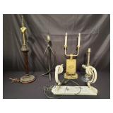 Group of vintage table lamps
