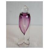 Hand blown glass perfume bottle