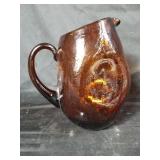 Vintage Blenko style amber glass pitcher
