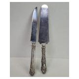 Sterling silver handle cake knife and carving