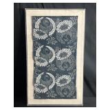 Acrylic framed indigo Miao batik fabric