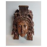 Vintage Chinese carved rosewood wall mask