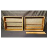 Pair of vintage pine walk shelves