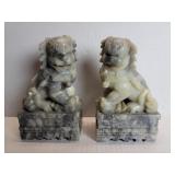Vintage soapstone foo dog figures