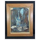 Framed signed Nason 1956 semi-abstract cubism
