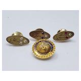 10k gold, diamonds, rubies,  and sapphires