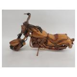 Vintage hand carved wood motorcycle