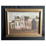 Signed Robert Donis semi-abstract oil on canvas