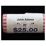 Roll of 25 Uncirculated John Adams One Dollar