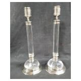 Global Views tall candle holders lucite & metal