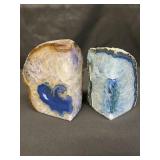Pair of agate geode specimens