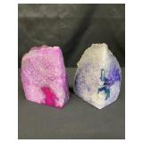 Pair of agate geode specimens