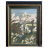 Framed signed Lulu Beard 1951 oil on artist board