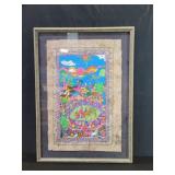 Mexican folk art painting on amate bark