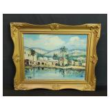 Vintage signed oil painting on board