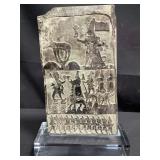 Hittite gods relief sculpture on acrylic stand