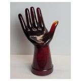 Red glass hand figure