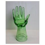 Green glass hand figure