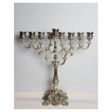 Silver plate Hanukkah menorah