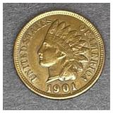 1901 Indian Head Penny Cent Coin