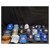 Group of sports hats and beanies