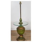 Vintage pottery, wood and metal table floor