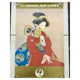 Vintage original Japan Air Lines travel poster,