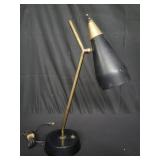 Mid-century modern articulating brass table lamp