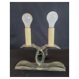 Art Deco iron bronze tone table lamp