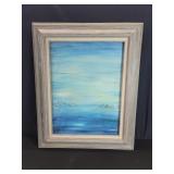 Vintage seascape acrylic painting on board